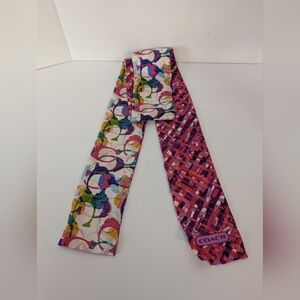Coach Head Wrap Scarf Colorful Dual Patterned